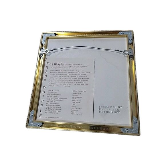 Vintage FRANK WHIPPLE Signed 833/1000 "Tic Tac Toe" Matted with Gold Metal Frame - Picture 2 of 7